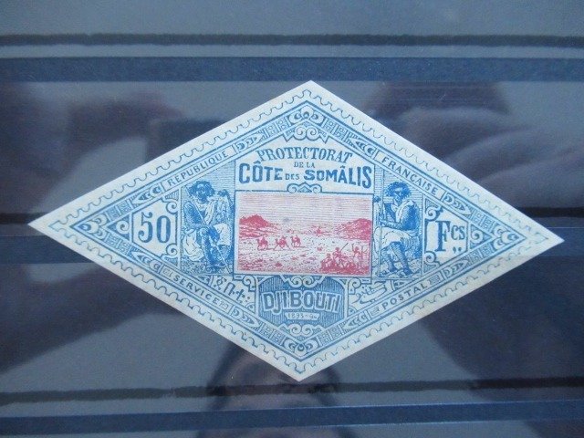 Coast of Somalis 1894/1900 - 50 francs blue and pink signed Brun, value: €1000. - Yvert  n°21