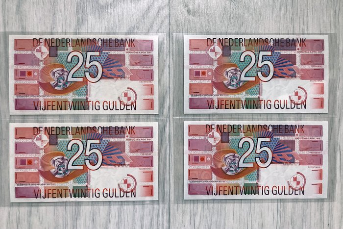 Paesi Bassi - 4 x 25 Gulden 1989 - PL71