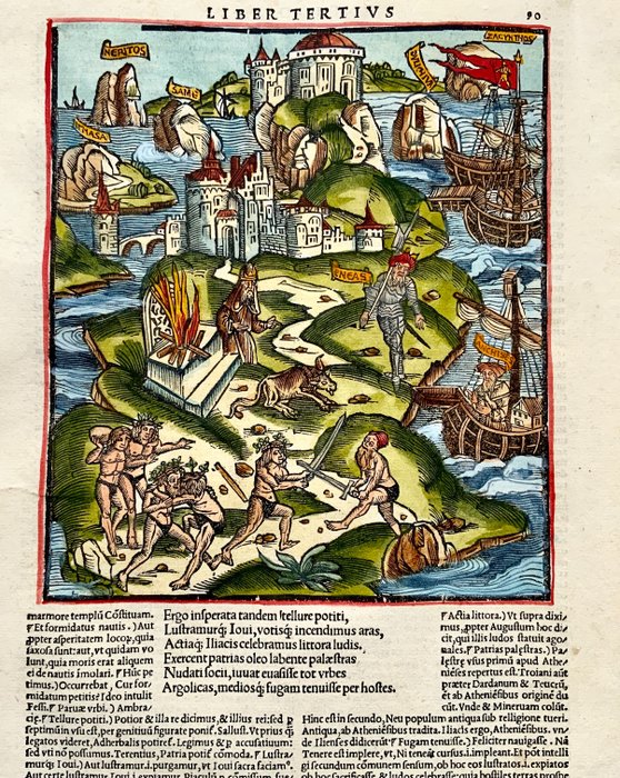 Grüninger Workshop (after) ; Virgil - Aeneid in Armour - The Sporting Games at Actium - Galleons - 1515 - 1515