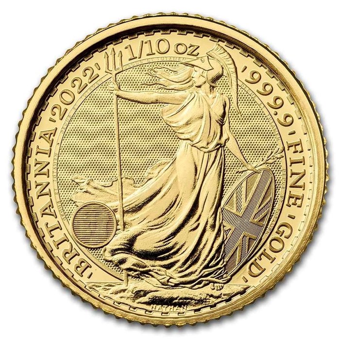 United Kingdom. 10 Pounds 2022 British Royal Mint Britannia 1/10 oz