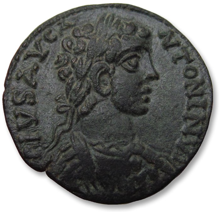 Roman Empire (Provincial). Caracalla (AD 198-217). Æ 22mm provincial coin,  Pisidia, Antiochia mint - nearly as minted, Genius reverse -