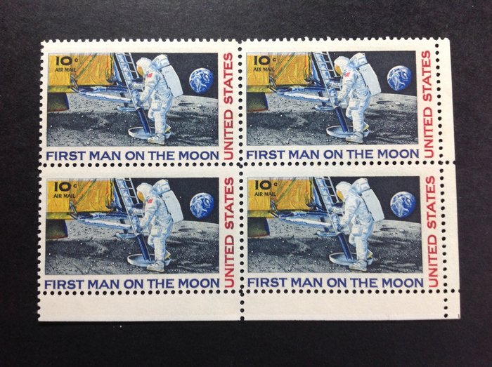 Verenigde Staten van Amerika 1969 - United States “Unknown Astronaut”, mint, intact gum, Diena certificate - Unificato.n. A76/A