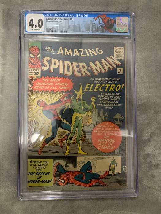 Amazing Spider-Man 9 - First Appearance of Electro - CGC Graded 4.0 - Geniet - Eerste druk - (1964)