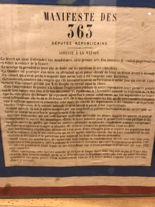 Manifeste des 363 députés républicains - 1877