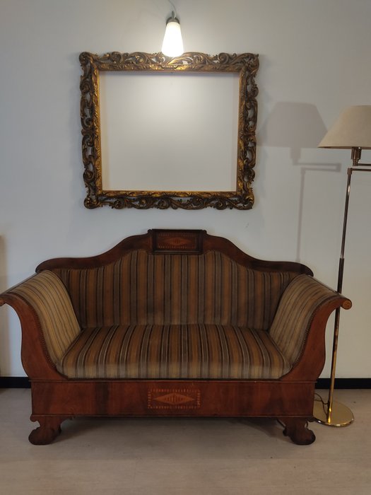 Sofa - Charles X - Gefineerde walnoot - Eerste helft 20e eeuw