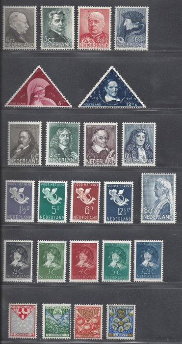 Pays-Bas 1926/1938 - Seven complete issues - 199/202, 269, 283/292, 296/304