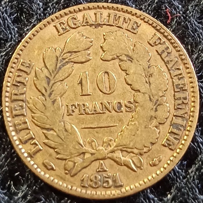 France. Second Republic (1848-1852). 10 Francs 1851-A Ceres