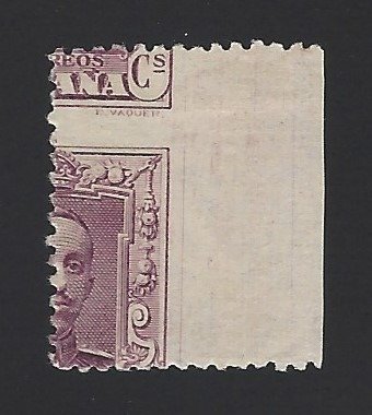 Spain 1922/1930 - Variety with heavily shifted perforation in the 5 cts Vaquer type stamp - Edifil Especializado nº 311dhv