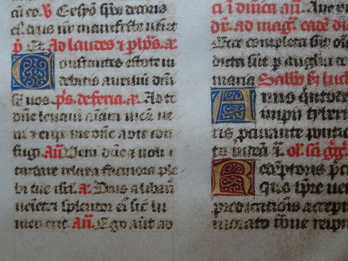 Tours - France - Original breviary leaf from a manuscript on vellum - 1485
