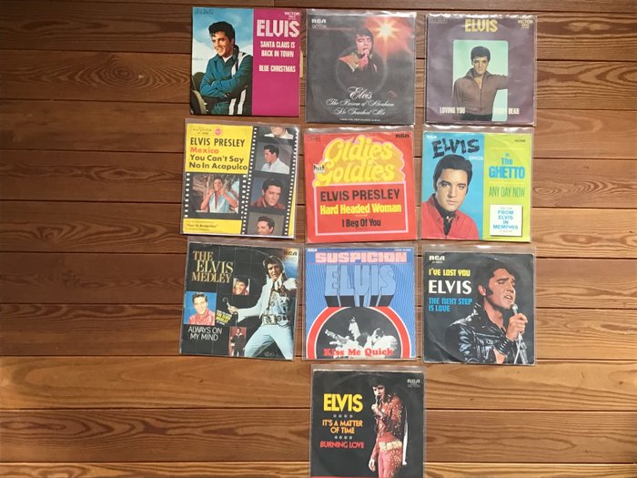 Elvis Presley - 10 Elvis Single 45's - Multiple titles - 45 rpm Single - 1963/1980