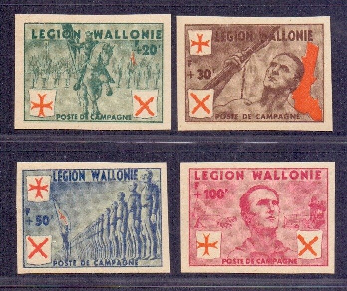 Belgium 1942 - Walloon Legion imperforate - OBP/COB E26/29