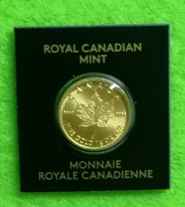 Canada. 50 Cents 2021 Maple Leaf 1 gram gold