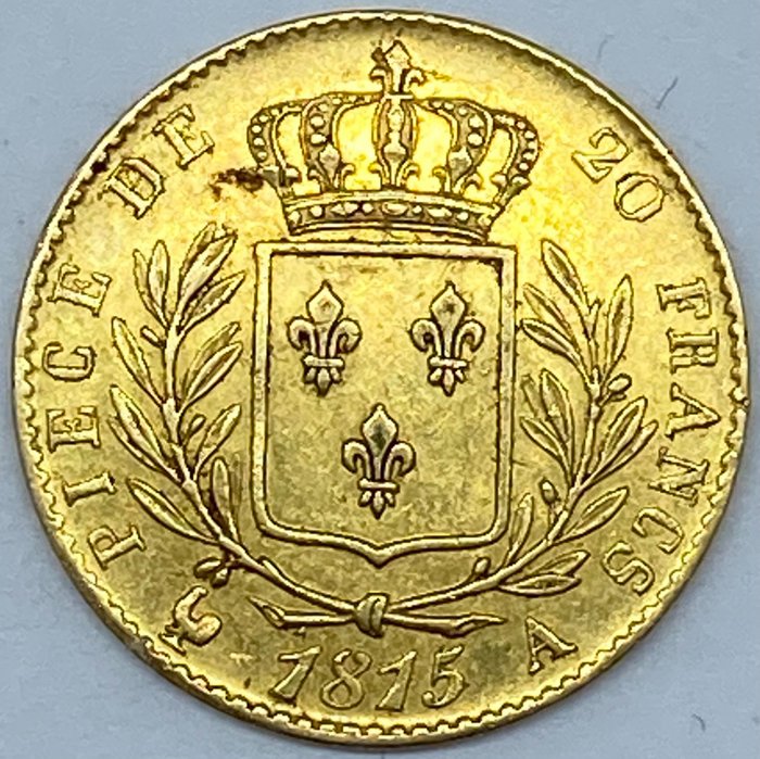 France. Louis XVIII (1814-1824). 20 Francs 1815-A, Paris
