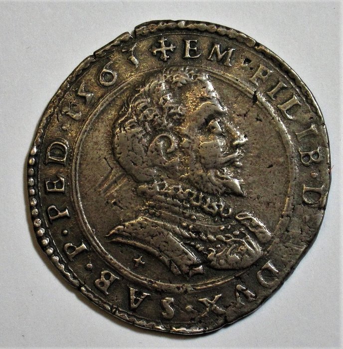 Italien, Herzogtum Savoyen. Emanuele Filiberto (1555-1580). 1 Lira 1563 - Vercelli - "Instar Omnium"