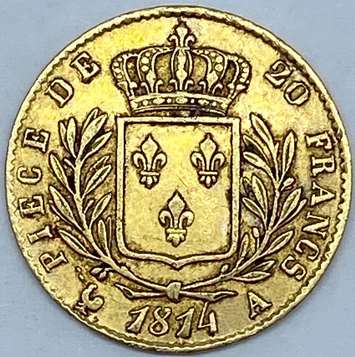 France. Louis XVIII (1814-1824). 20 Francs 1814-A, Paris