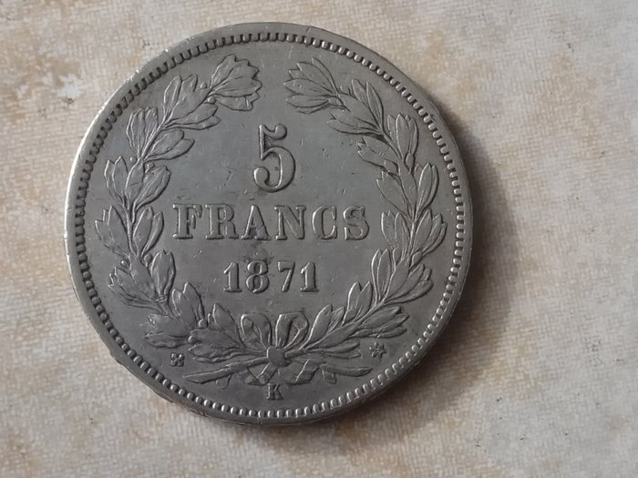 France. Third Republic (1870-1940). 5 Francs 1871-K Cérès