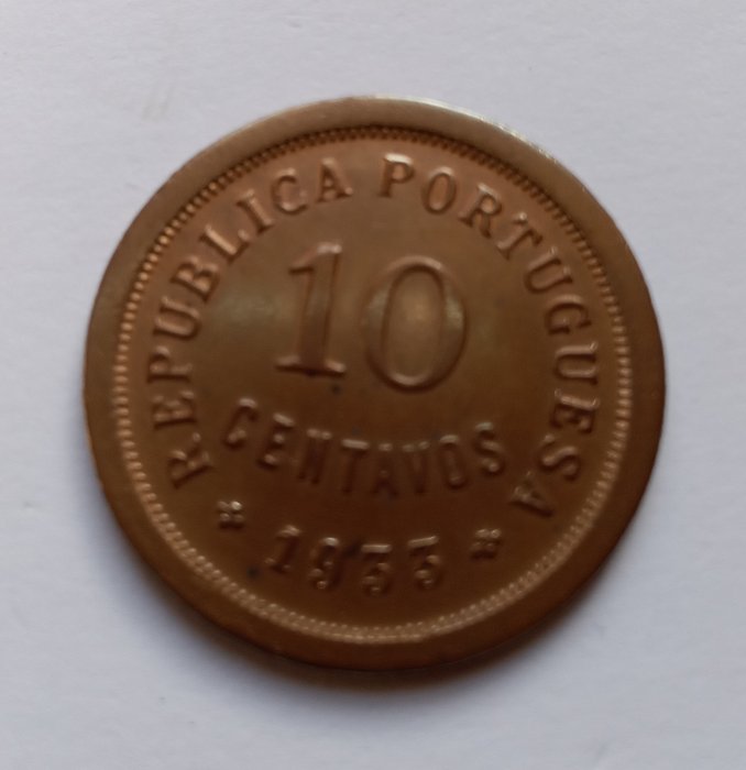 Portuguese Guinea. República. 10 Centavos 1933 - Rara