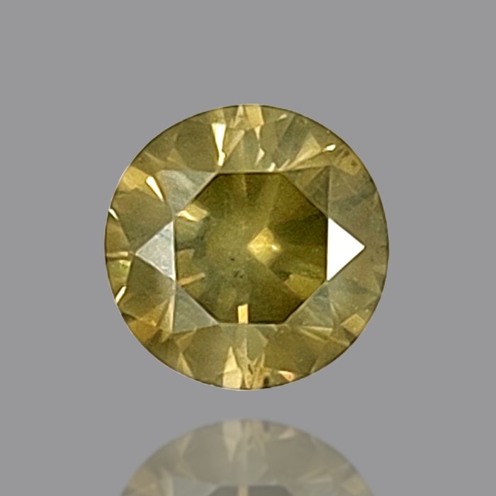 1 pcs Diamant - 0.70 ct - Briljant, Rond - Natural Fancy Yellowish Brown - P2, "No Reserve Price"