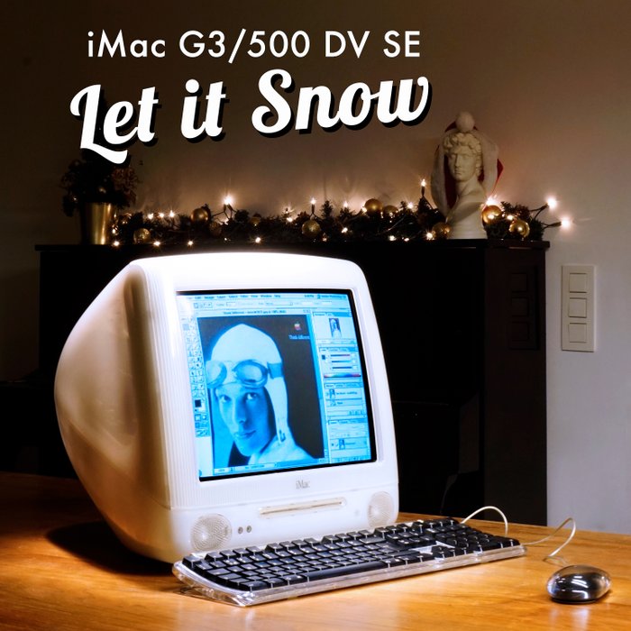 Apple iMac G3 "SNOW" 500 MHz – including matching "Apple Pro Keyboard & Mouse" - iMac - I ersättnings låda