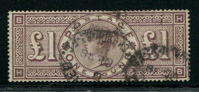 Grande Bretagne 1888 - £1 brown-lilac watermark ORBS