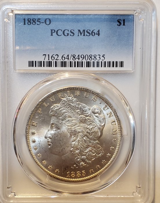 United States. Dollar (Morgan) 1885-O (New Orleans) in MS64 PCGS Slab