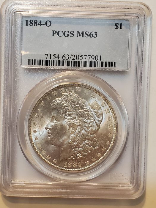 United States. Dollar (Morgan) 1884-O (New Orleans) in MS63PCGS Slab