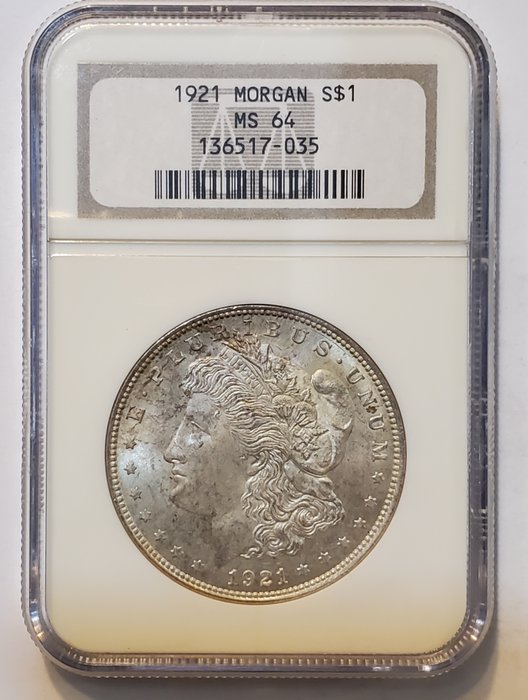 United States. Dollar (Morgan) 1921 in MS64  Slab