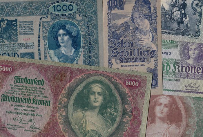 Austria - 8 banknotes - Various dates