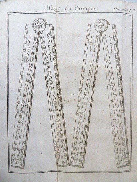 Jacques Ozanam - Usage du Compas de proportion, et de l'instrument universel ... Traité de la division des Champs - 1748