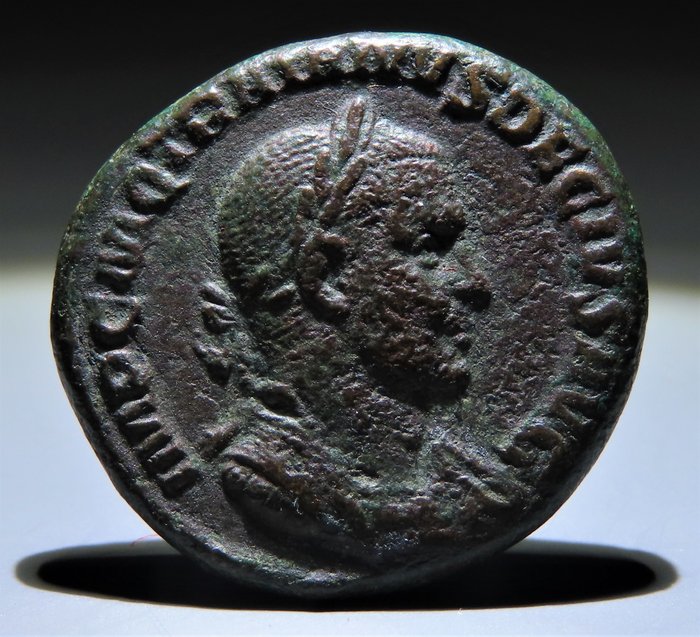 Roman Empire. Trajan Decius (AD 249-251). Æ As,  Rome - GENIVS EXERC ILLYRICIANI. Les Andelys Collection