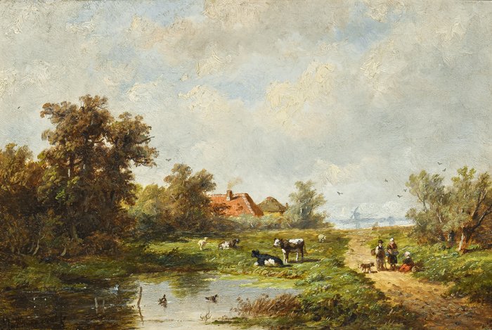 Anthonie Jacobus van Wijngaerdt (1808-1887) - Landschap met vee