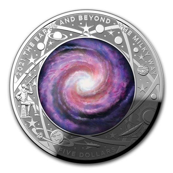 Australia. 5 Dollars 2021 Milky Way Earth And Beyond Coin - 1 oz