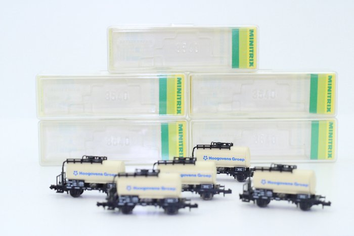 Minitrix N - 5 x 13599 - Freight carriage - 5 tank wagons of the Hoogovens - NS