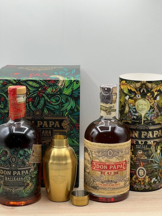 Don Papa - Masskara Gift Set with Shaker + Limited Edition - 70cl - 2 bottiglie