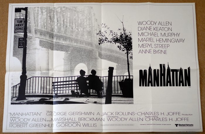 Manhattan (1979) - Woody Allen - Poster, Original vintage 1979 UK Quad