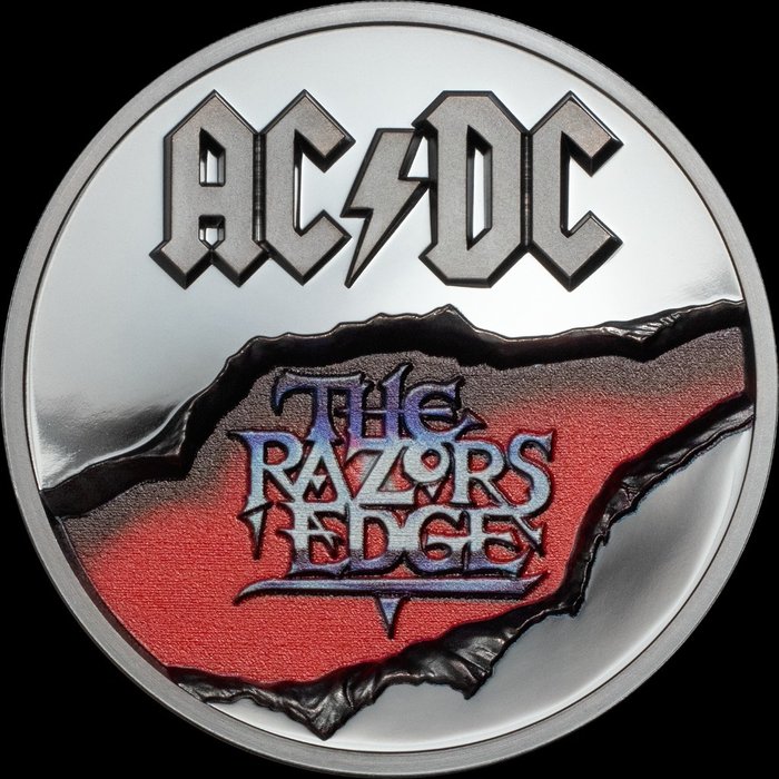 Cookøyene. 10 Dollars 2019 AC/DC - The Razors Edge, 2 Oz (.999)