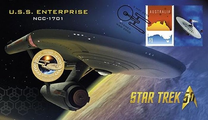 Star Trek - U.S.S. Enterprise - Perth Mint - Stamp & Coin - 50th Anniversary Edition