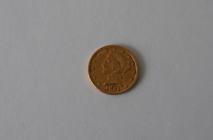 United States. 5 Dollars 1901 Coronet Head