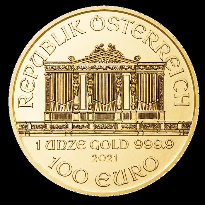 Austria. 100 Euro 2021 Wiener Philharmoniker - 1 oz