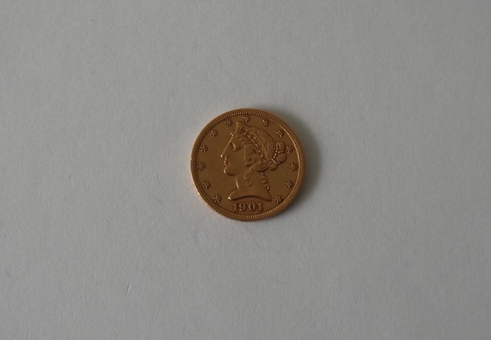 United States. 5 Dollars 1901-S (San Francisco) Coronet Head