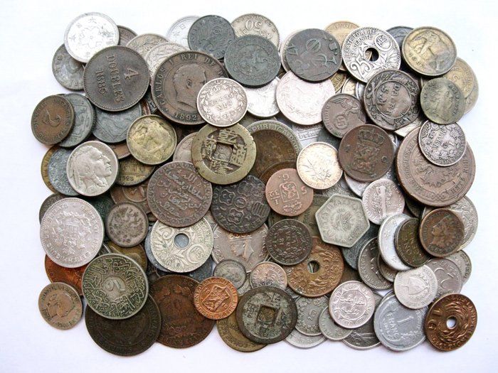 World. Lot various old coins 1718/1949 (134 pieces) incl. silver