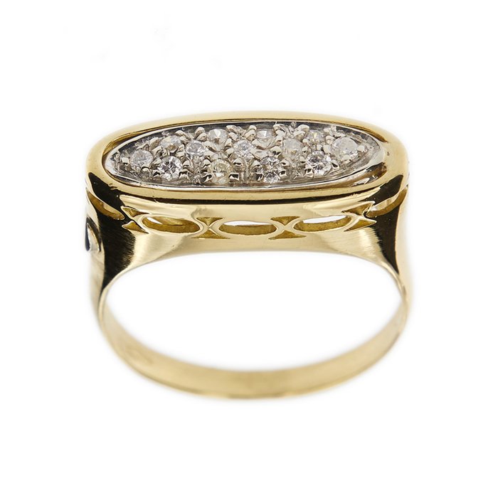 Preview of the first image of 18 kt. Yellow gold - Ring - 0.26 ct Diamonds.