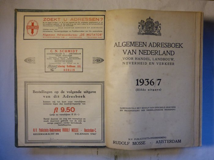 Met Medewerking Der Nederlandsche Regeering. - Algemeen Adresboek van Nederland voor Handel, Landbouw, Nijverheid en Verkeer 1936/7. - 1936