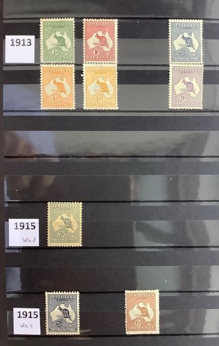 Australia 1913/1934 - Selection of Kangaroo stamps - Michel