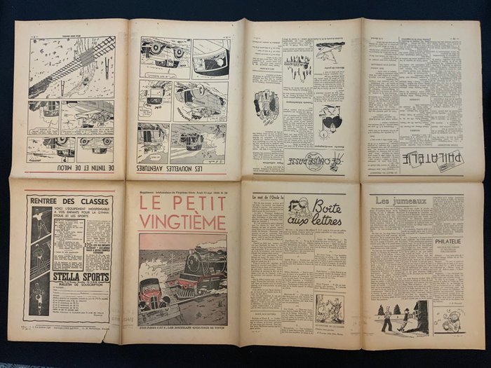 Le Petit Vingtième 36 - Tintin - L’oreille cassée - A1 non découpé - (1936)