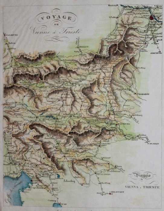 Italia, Friuli Venezia Giulia, Trieste, Austria, Vienna, Croatia; F. Artaria - Voyage de Vienne à Trieste - 1821-1850