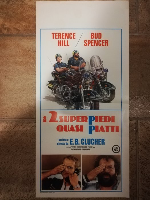 I 2 Super Piedi Quasi Piatti (Crime Busters) - Terence Hill & Bud Spencer - Poster, Original Italian Cinema release - Locandina - art by casaro