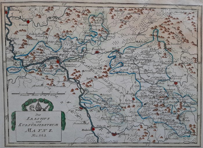Germania, Mainz; FJJ von Reilly - Das Erzstift und Kurfürstenthum Maynz. - ca. 1790