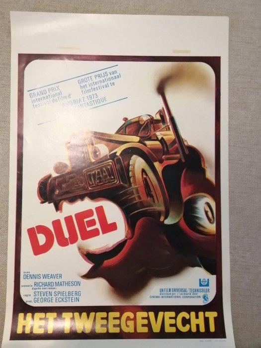 Duel (1973) - Steven Spielberg - Poster, Original Belgian Cinema release - rare art