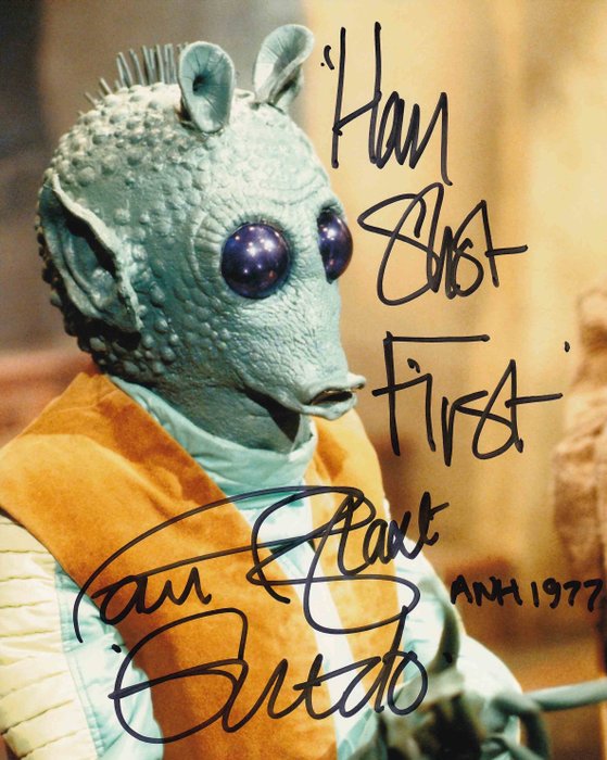 Star Wars Episode IV: A New Hope - Paul Blake (Greedo) - Autografo, Foto, with COA